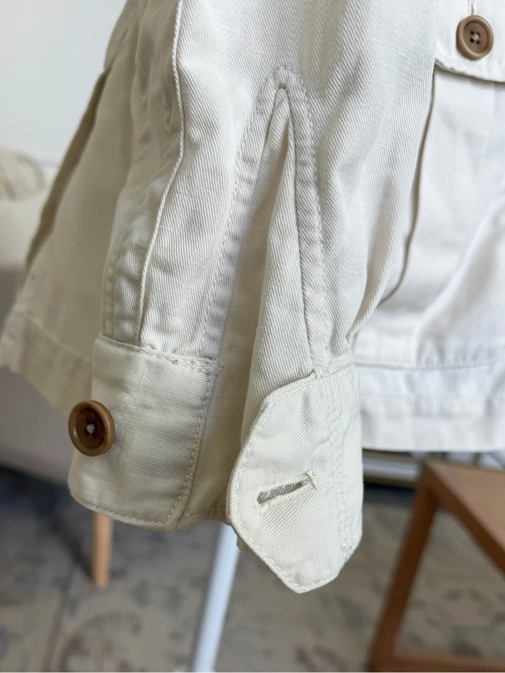 Banana Republic Heritage Linen Blend Safari Jacket Ivory Belted Utility Jacket